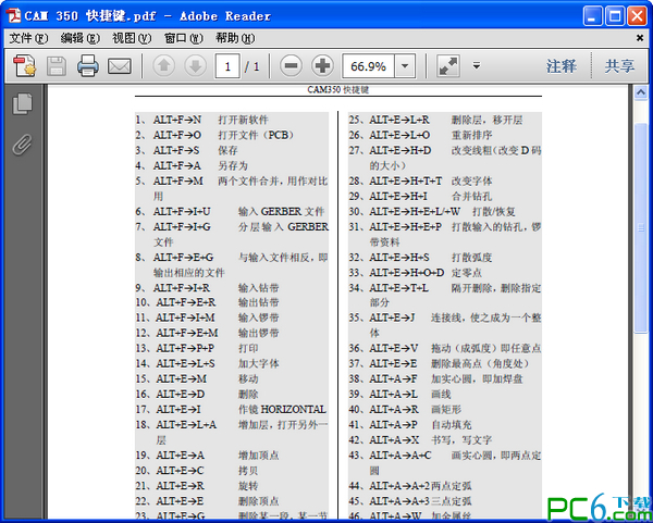 CAM350 快捷键大全pdf文档