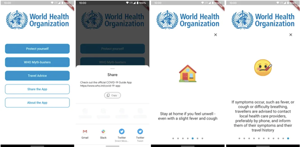 WHO推出官方疫情APP:推送新闻警报 帮助自我诊断