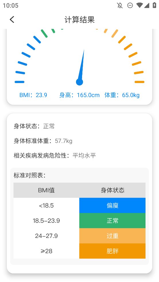 BMI体脂率计算器app手机版 v1.0.4 最新版4