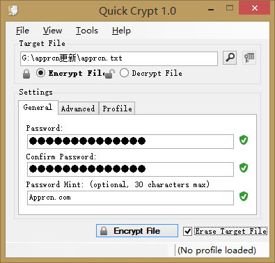文件加密解密工具Quick CryptV1.0免费版
