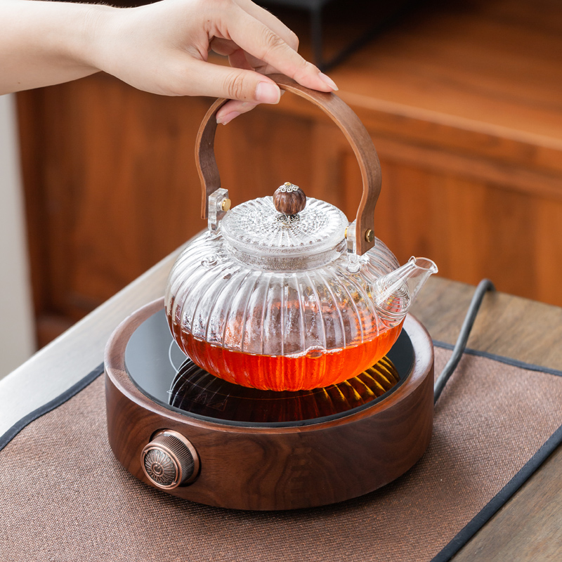 莺歌烧2025新款粉彩灵竹水仙电陶炉，静音煮茶神器，开启你的茶艺新境界✨