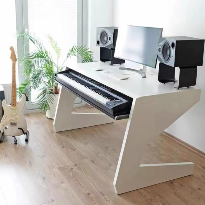 实木琴桌电钢琴桌子录音棚工作台音乐工作桌编曲工作台调音台桌子：音乐人的梦幻工作站，如何打造你的专属音乐天堂？