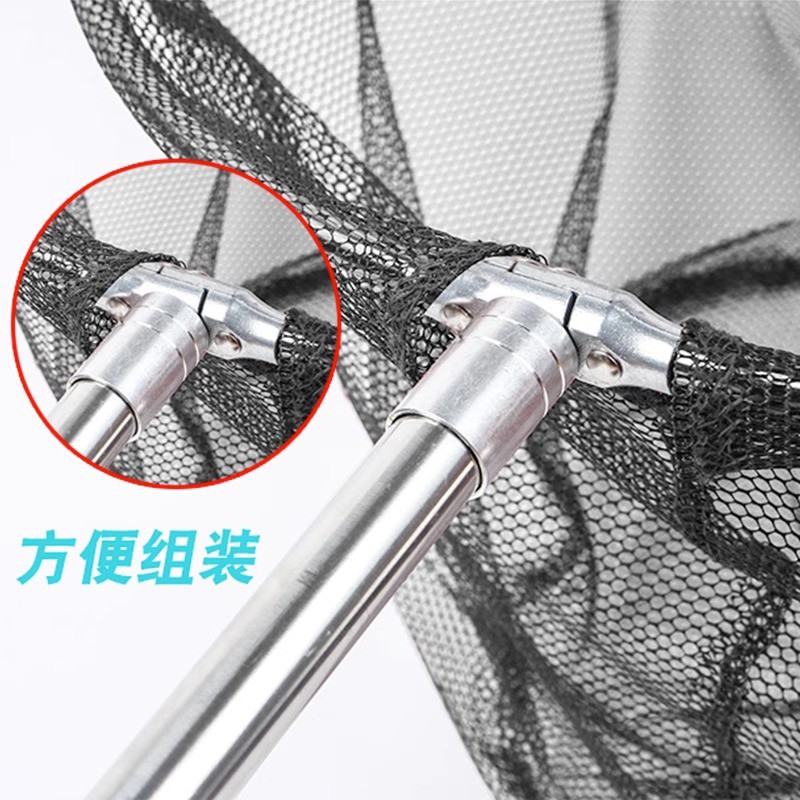 钓鱼神器大揭秘：不锈钢抄网+手工鱼线网+速干不挂钩+伸缩定位超网竿=完美捞鱼网套装！