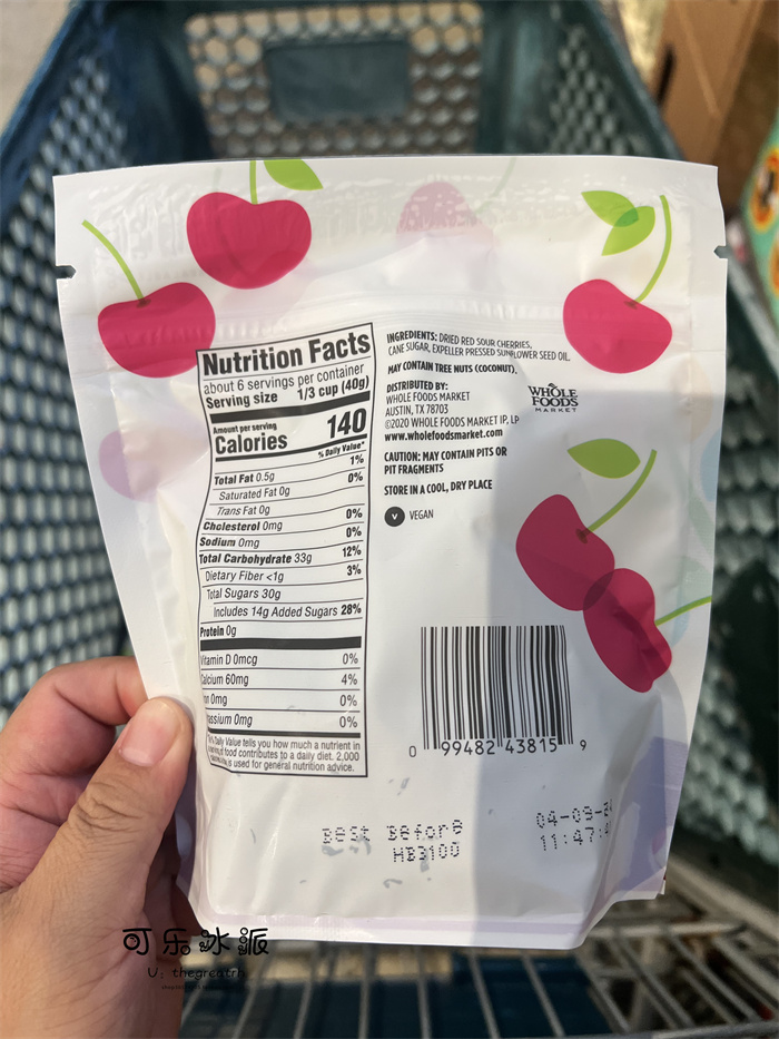 美国Whole Foods 365甜酸樱桃干：零食界的超级明星，你还在等什么？