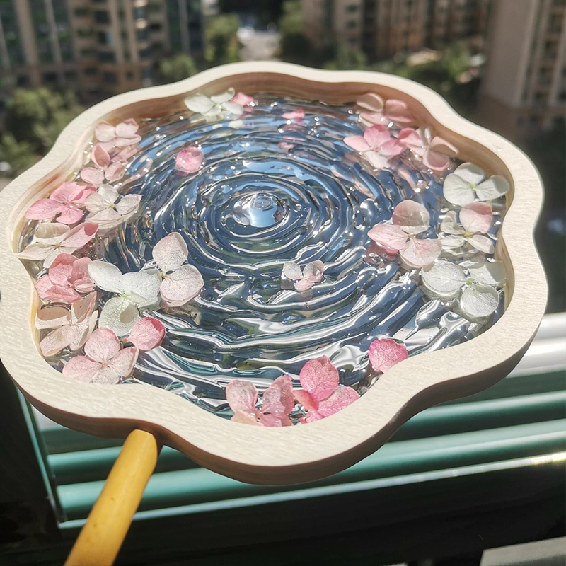 樱花滴胶流水扇DIY：非遗文化的手工艺术，点亮团建暖场活动