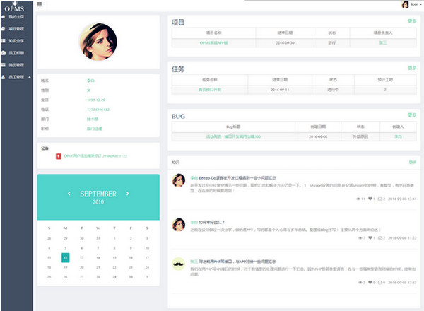 日常项目和OA管理系统(OPMS)v1.0 官方版