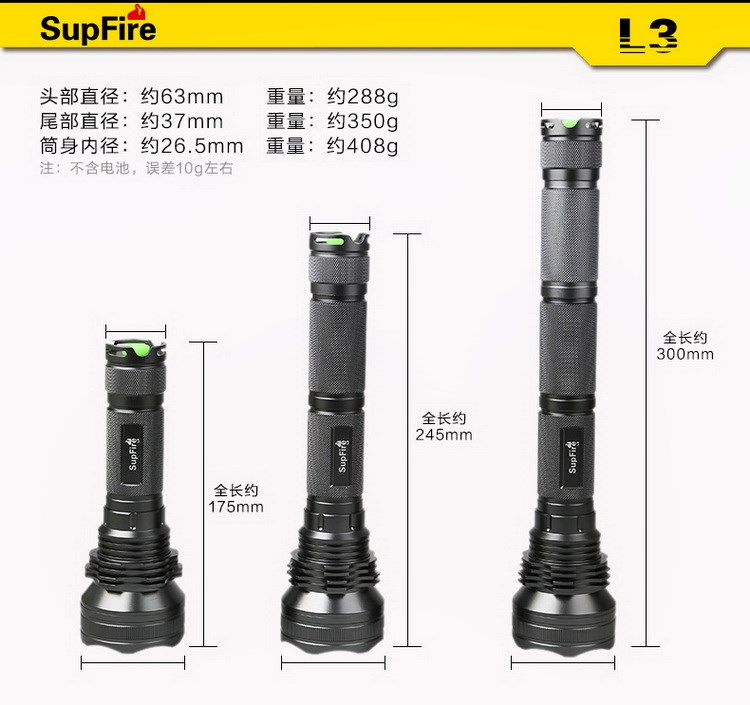 神火L3/L12手电筒神器来了！加长管+26650电池，户外党狂喜