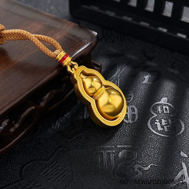 水贝黄金足金999！古法算盘转运吊坠太绝了！结婚订婚必备！
