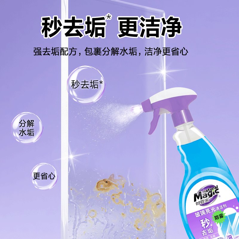 妙管家玻璃清洁剂500克+450克：家居清洁新神器，让你的窗户明亮如新！