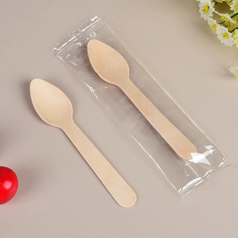 木质可降解餐具：环保调羹独立装，让每一次用餐都成为绿色行动！