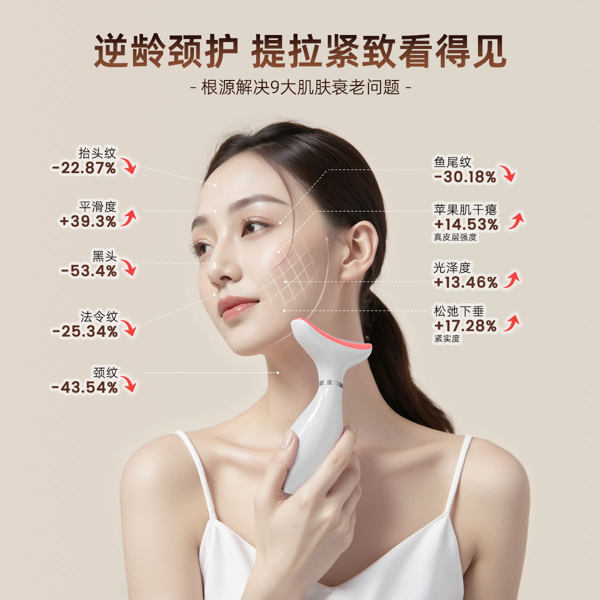 家用美容仪脸部紧致导入仪按摩器便携EMS红光仪器胶原炮，焕颜神器，告别松弛！
