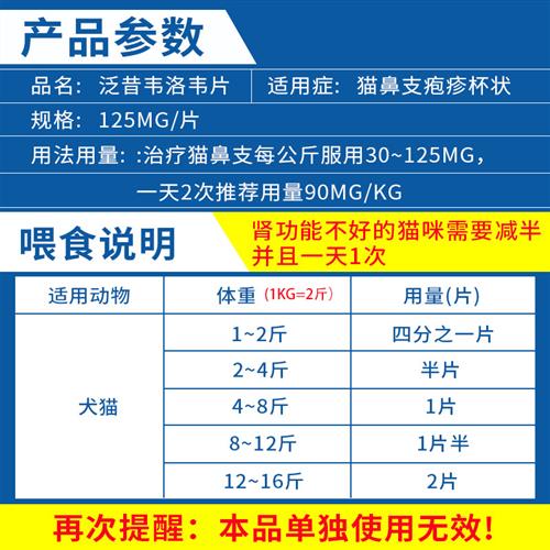 猫咪福音！伐泛昔韦洛韦片，专治猫鼻支疱疹杯状病宠物毒特专用！