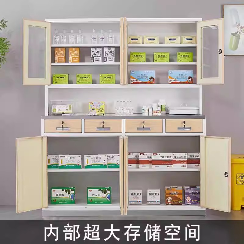 木纹转印西药柜：医院诊所的美学与实用兼备神器