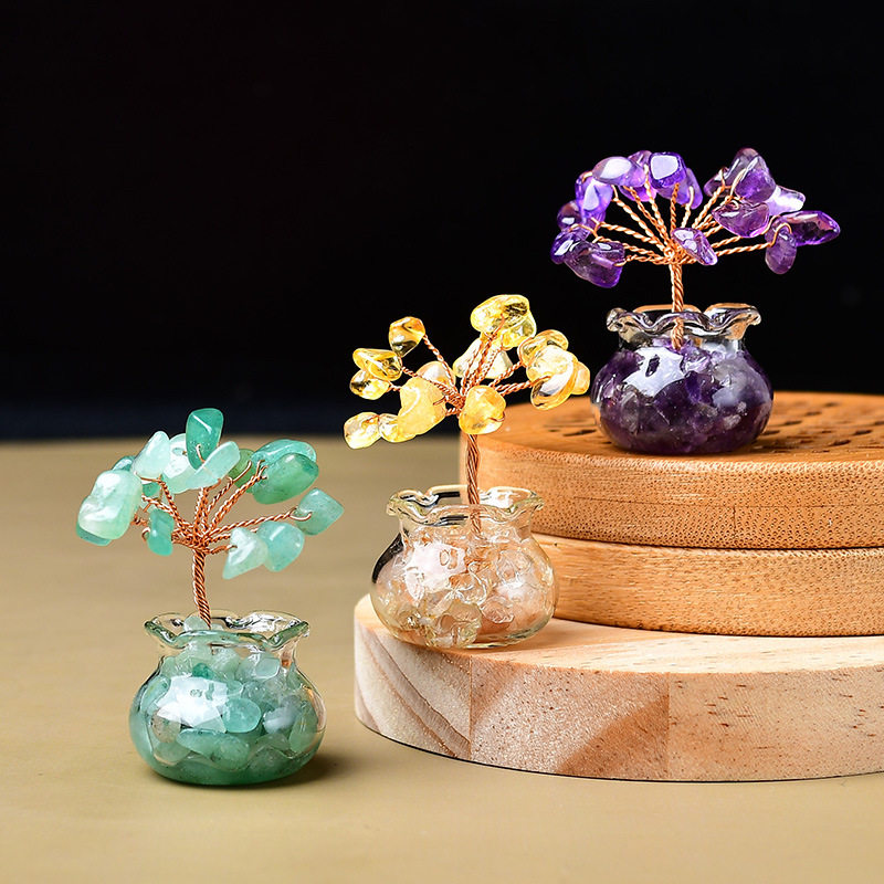 水晶发财树创意手工艺品适合哪些装饰场景？