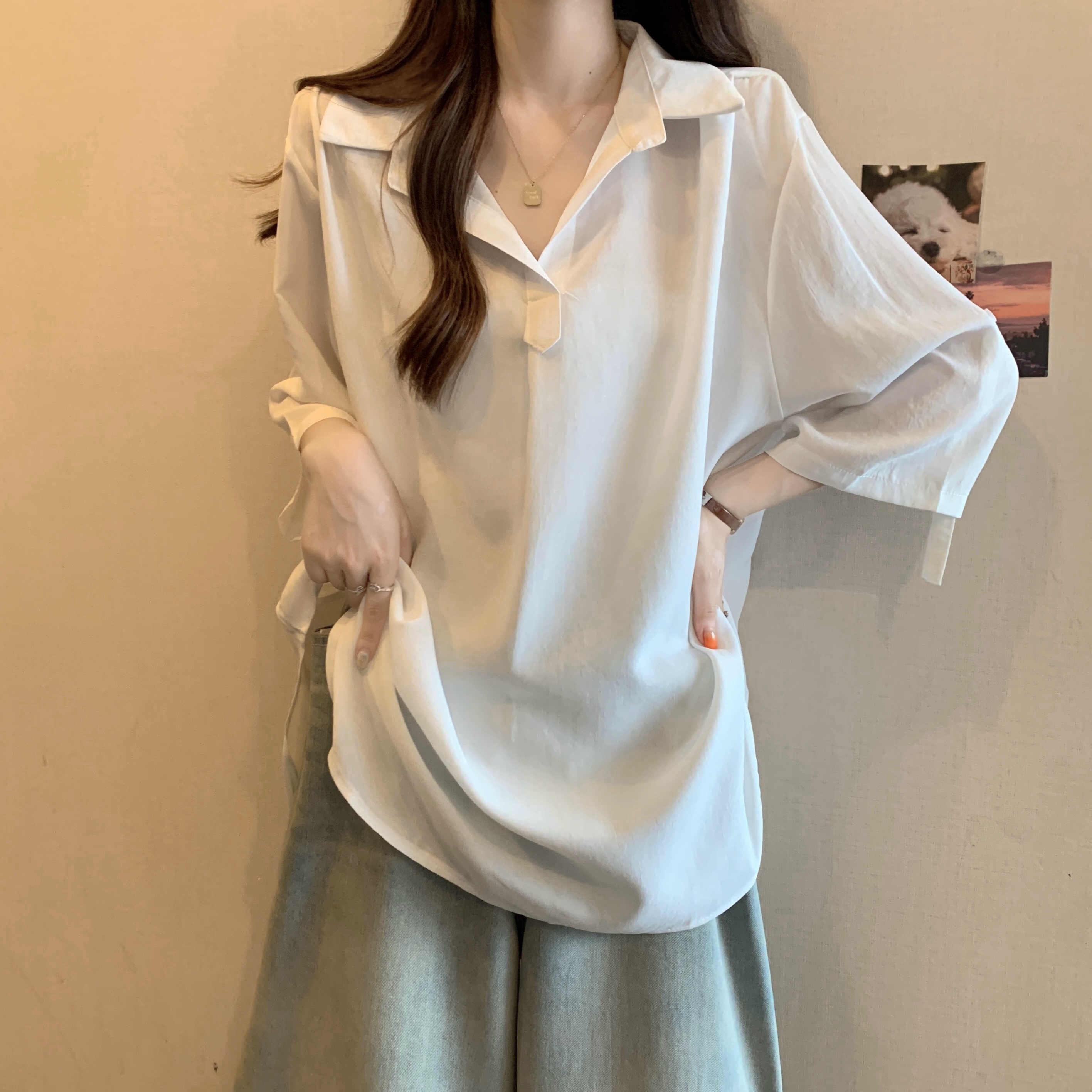孕妈必入！AMUM孕妇装V领条纹衬衫，时髦又舒适，孕期也能美出天际✨