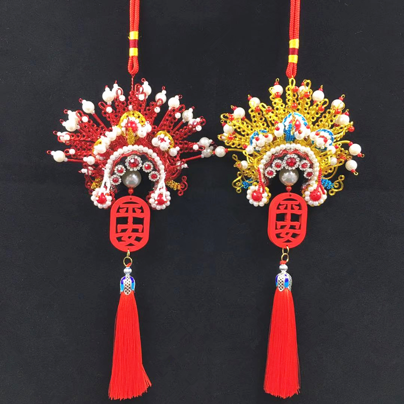 国潮新风尚：戏曲人物头饰帽子汽车挂饰，杨贵妃的美轮美奂