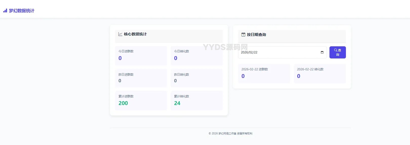 梦幻数据统计1.0 拉新推广可以后台指定数据的