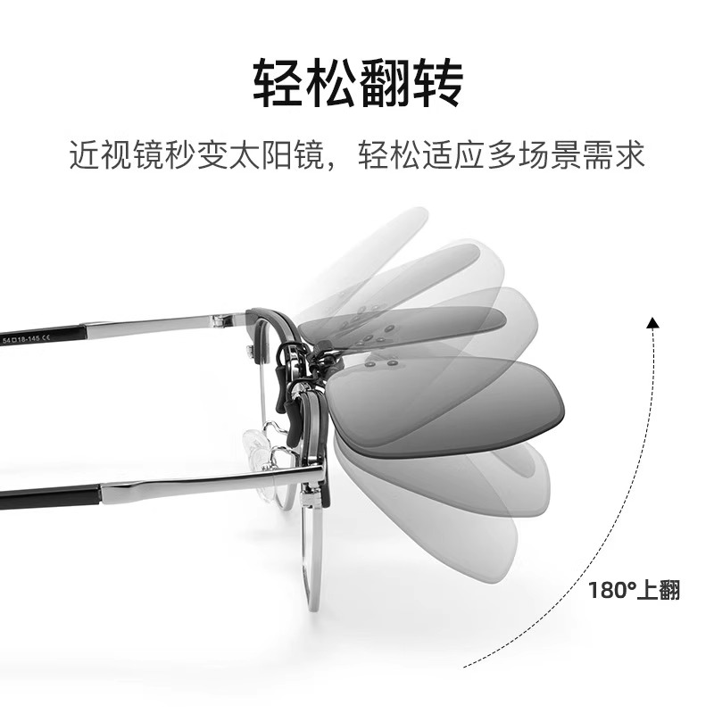gm夹片墨镜男女款近视眼镜高清太阳镜防紫外线开车专用偏光驾驶镜，夏日必备神器！