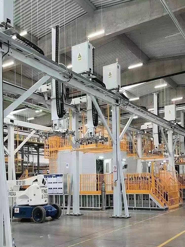 1000KG重型齿条滑台模组龙门桁架机械手三轴悬臂码垛机：工厂自动化新宠