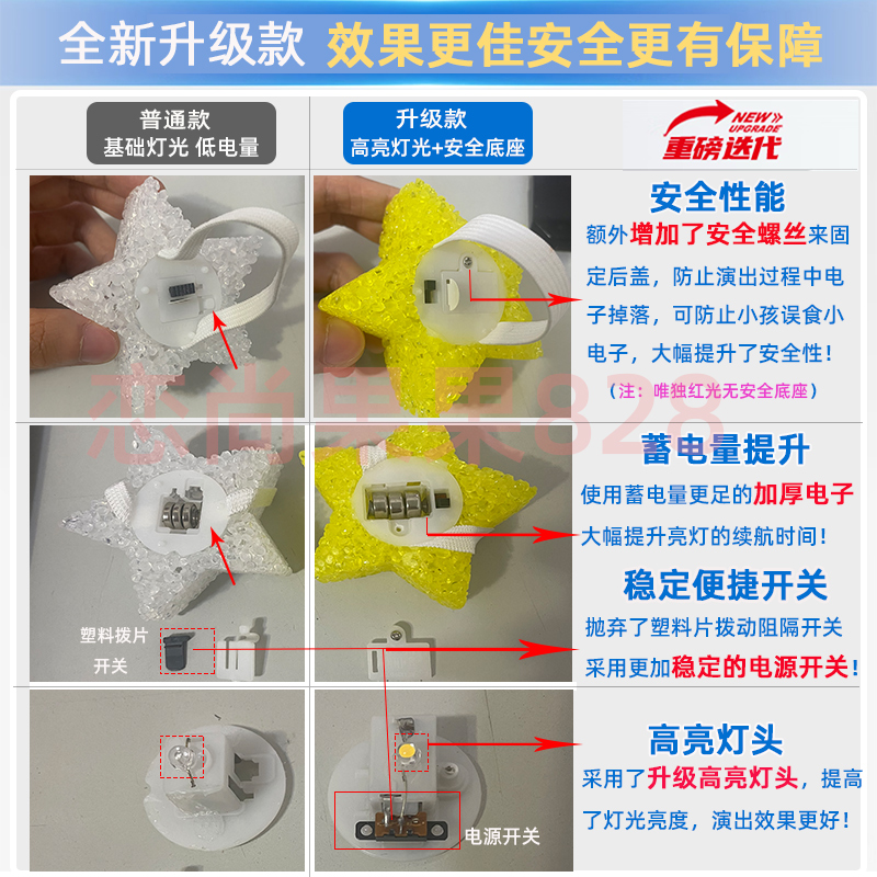 大号星星灯手持手环：点亮你的演唱会舞台，成为夜空中最亮的星！