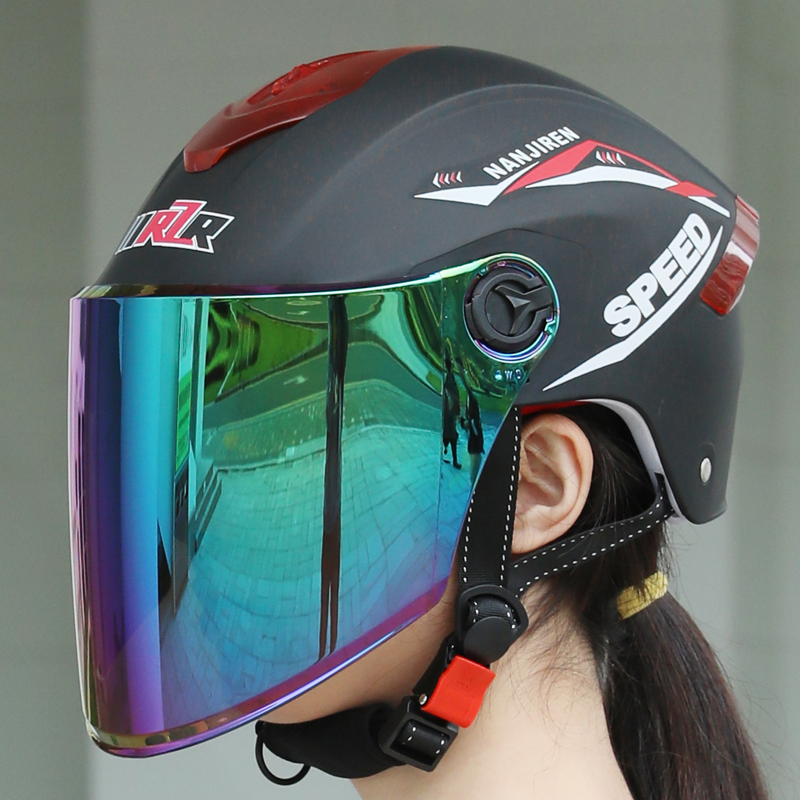 爱得乐电动电瓶摩托车头盔：夏日防晒神器，男女通用安全出行必备！骑行无忧，安全随行！