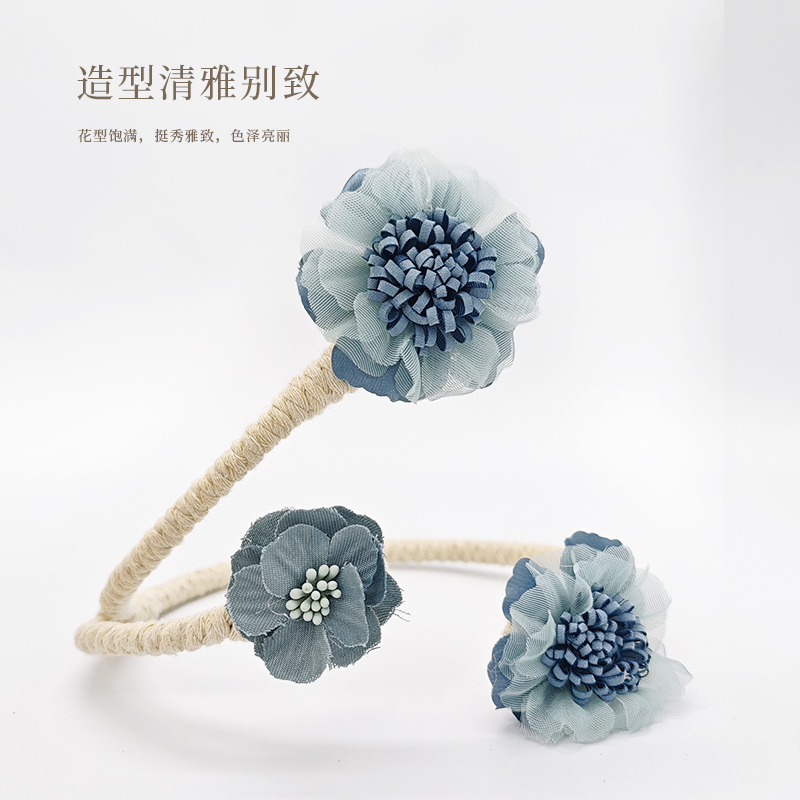 树枝花窗帘绑带：轻奢纱帘的创意收纳夹，卧室装饰新风尚！
