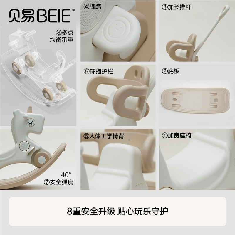 宝宝最爱的音乐早教摇摇马，1-3岁全能二合一滑行车！