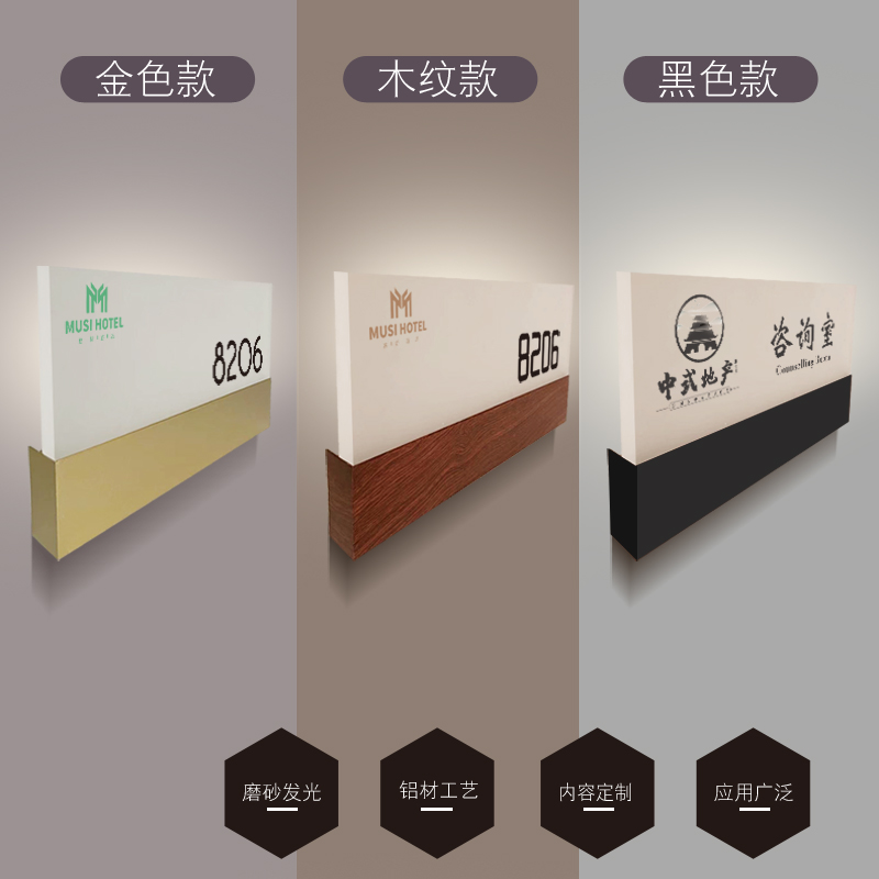 高档酒店宾馆民宿包厢发光门牌门铃显示LED亚克力新款，引领住宿新风尚！