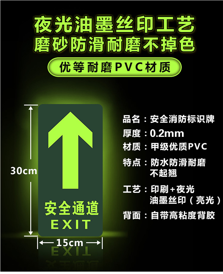 俱威安全出口地贴：黑夜中的守护神，紧急时刻的救命标识！