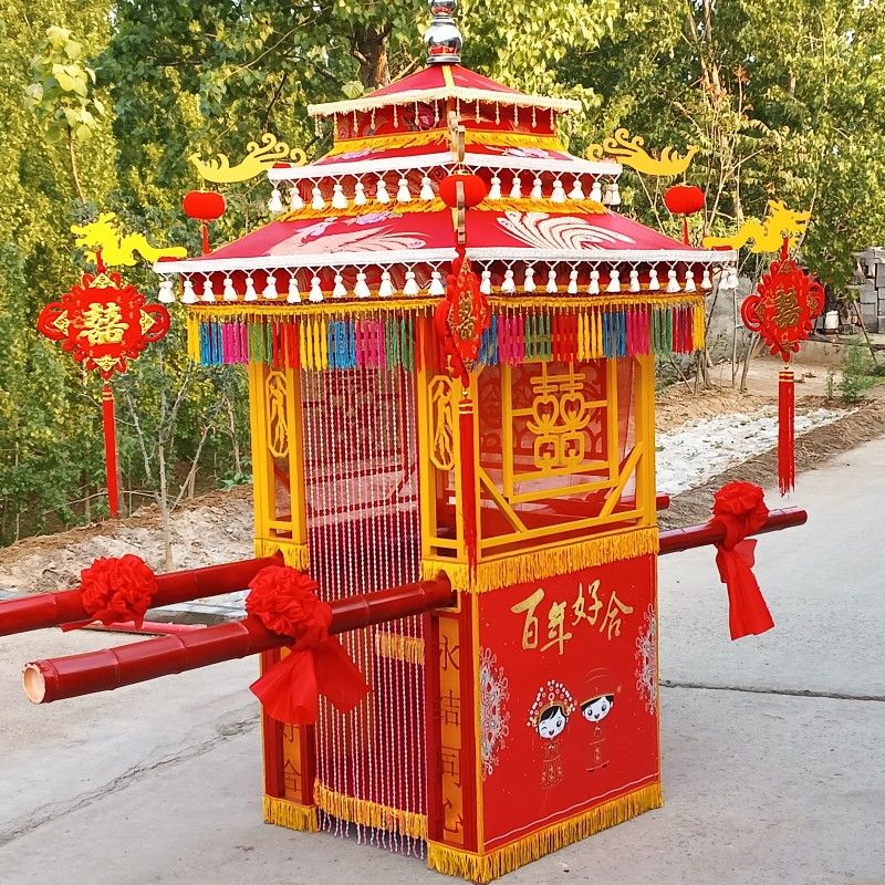 复古风潮来袭！花轿凤撵步撵龙椅八抬不锈钢出租婚庆新娘迎亲厂家复古典大花轿子，你心动了吗？