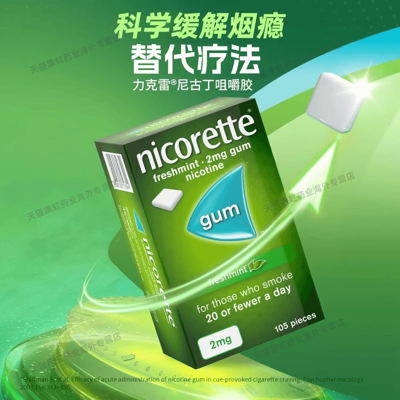 Nicorette强生力克雷戒烟糖：告别烟瘾，重拾清新呼吸！