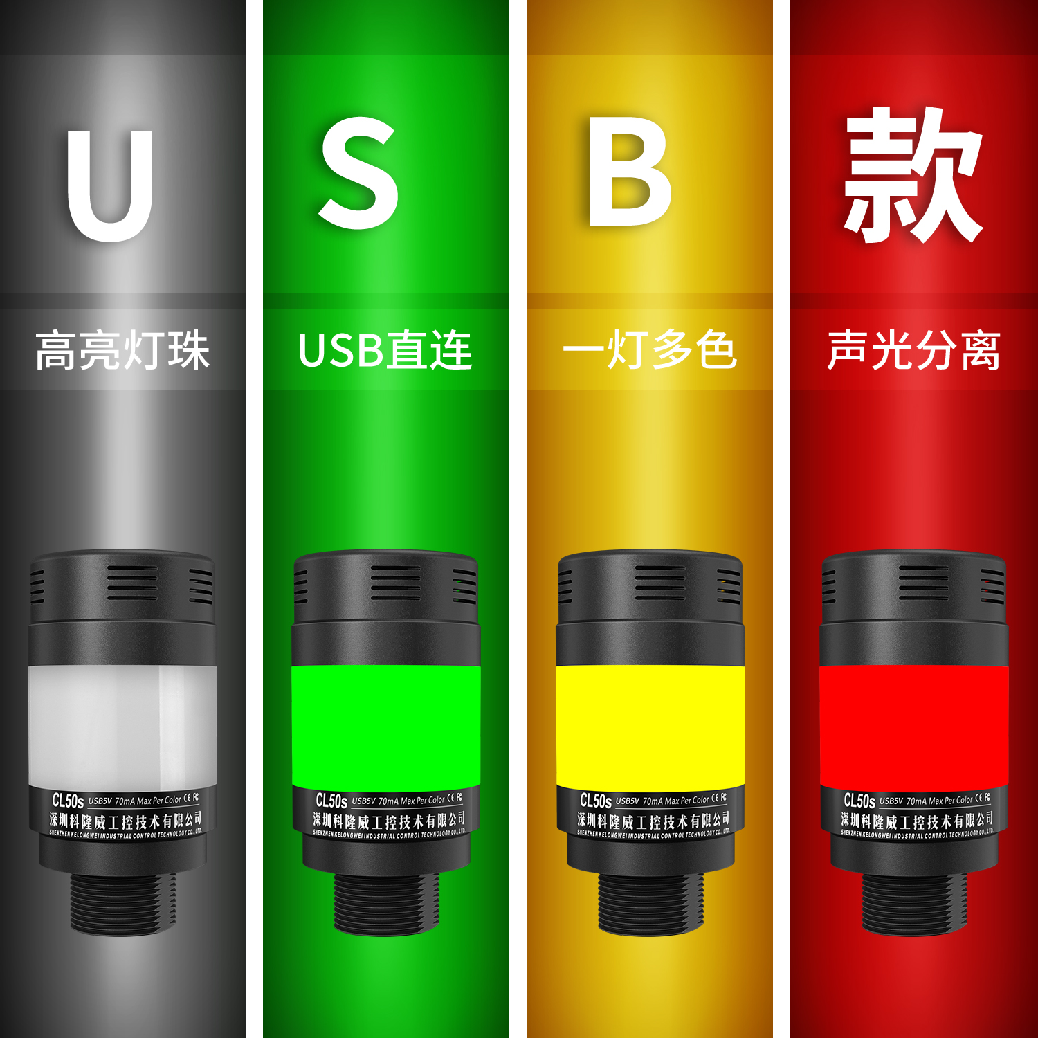 RS485/USB可编程MODBUS RTU一灯三色报警灯防水防尘IP69K指示灯：工业控制新神器！