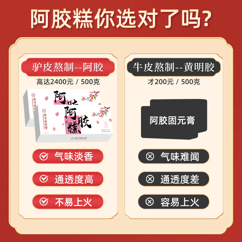 北京同仁阿胶糕礼盒：补气补血，送长辈的健康好礼！