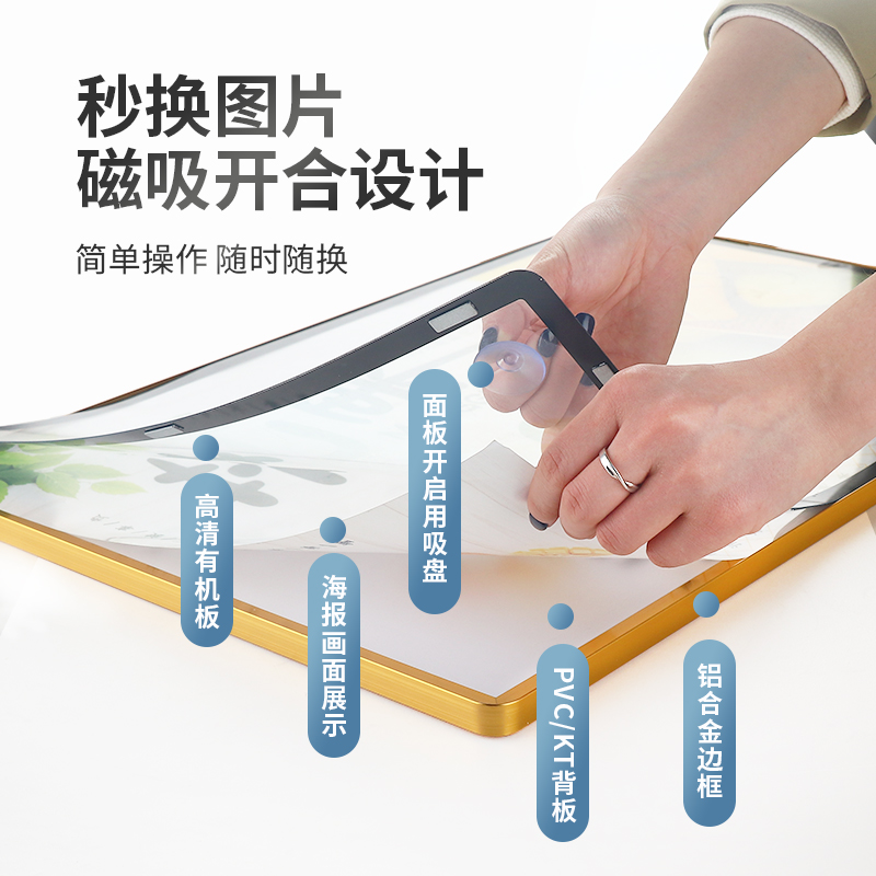 办公室新宠：电梯广告框圆角磁吸海报框，让你的创意无处不在✨