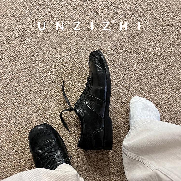 2025新款黑色高级感厚底训练鞋：英伦风休闲鞋，极简手工马皮拳击鞋女，这双鞋真的绝了！