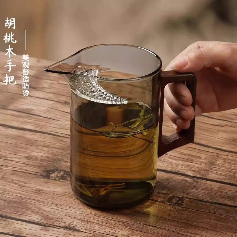 绿茶杯月牙过滤泡茶玻璃杯：办公室必备，优雅泡茶新体验✨