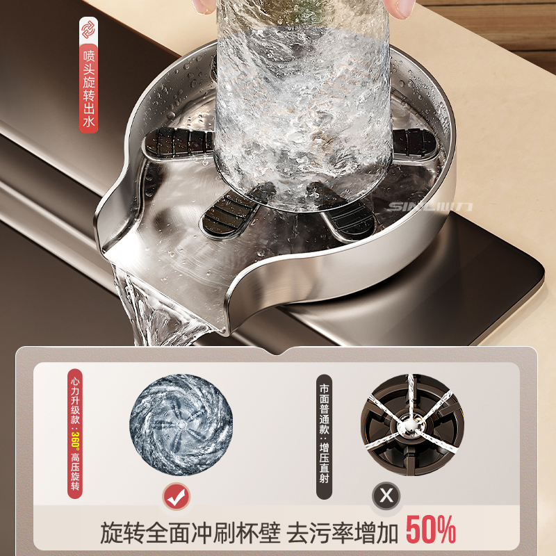 水槽洗杯器：旋转防溅神器，解放双手的厨房新宠！