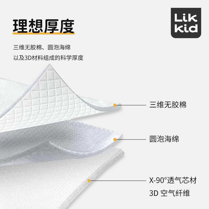 宝宝睡得好，成长才更快！LikKid儿童床垫3D空气纤维护脊防螨透气可水洗，真香预警！