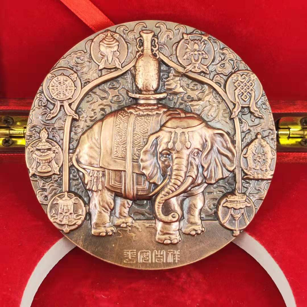 古玩收藏纯铜武财神高浮雕大铜章，办公室摆件的顶级选择！✨