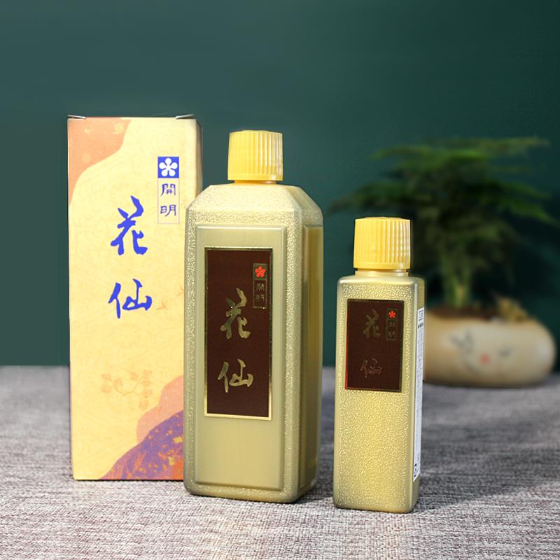 原装日本进口开明花仙黑墨汁：文房四宝中的极致美学，书法国画的必备神器！