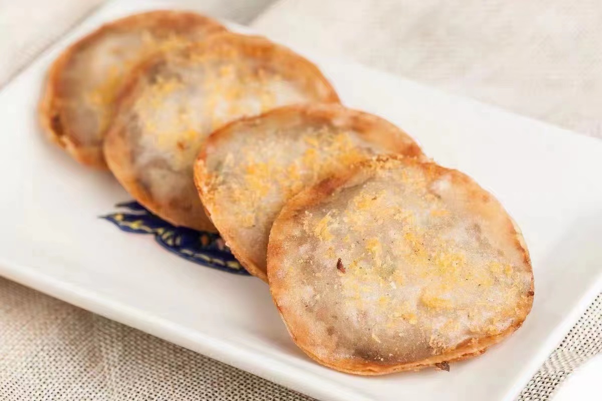 高善月亮虾饼太香了！油炸小吃天花板，一口爆汁超满足！