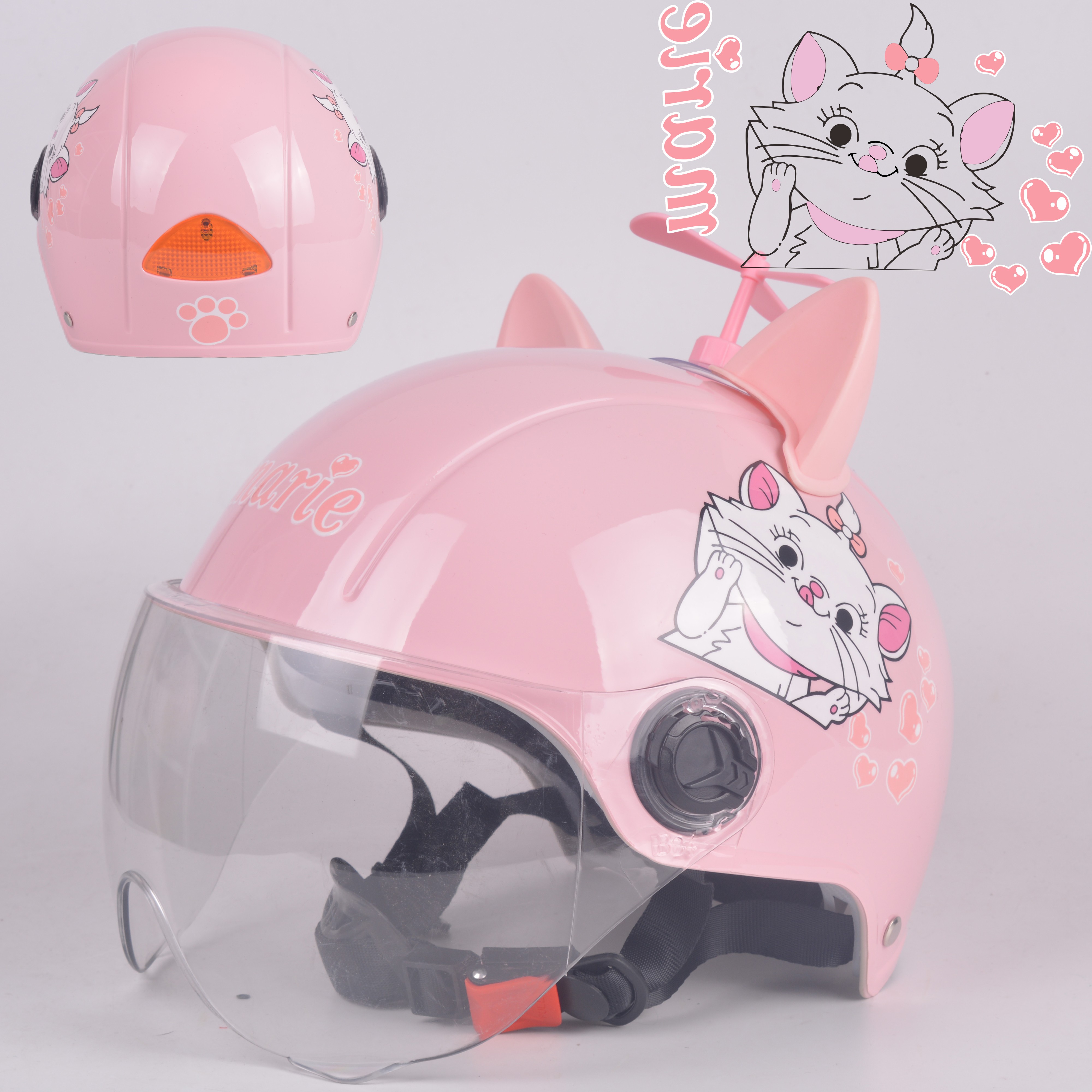 电动车装饰头盔熊耳朵：让你的骑行之旅更萌更酷！️