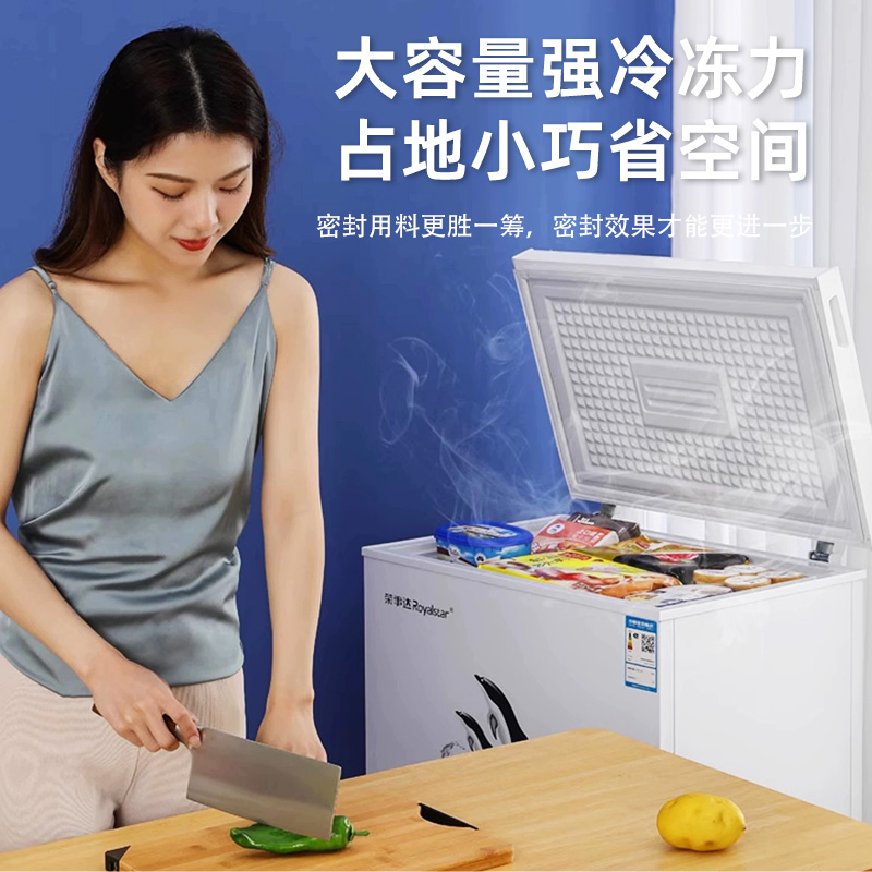 荣事达卧式大容量单温冰柜：家庭保鲜神器，节能又省心！