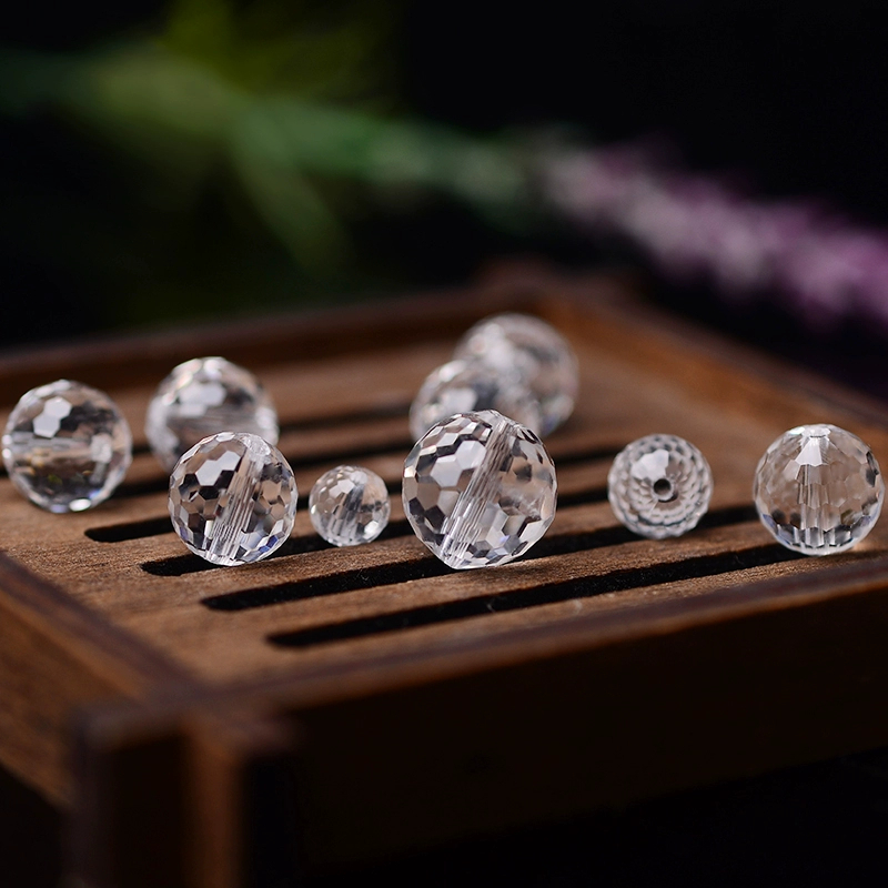 7A白水晶散珠子128刻面切面DIY手工串珠手链项链：透明纯净的宝石艺术