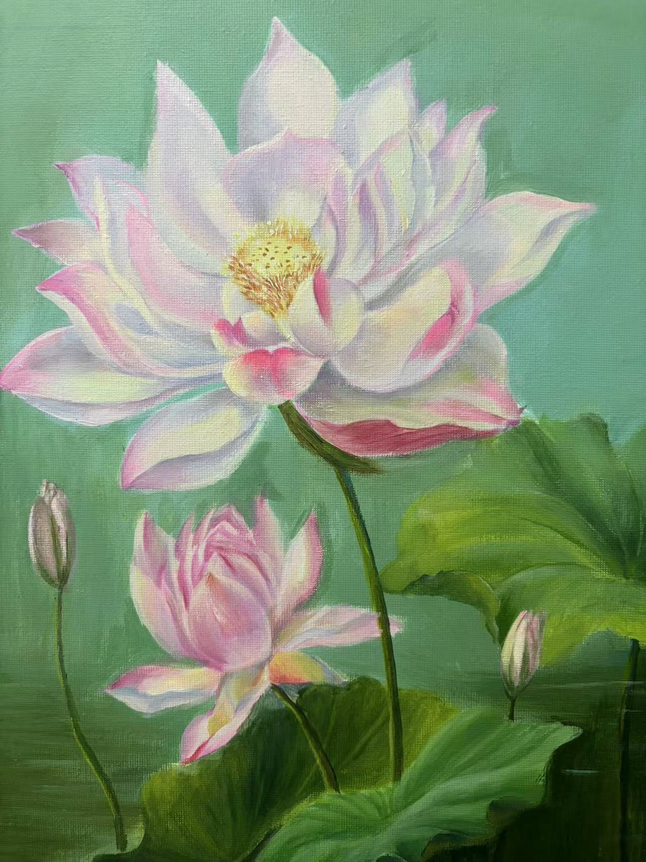 手绘丙烯画30*40带木质内框：如何直接拍出艺术感？