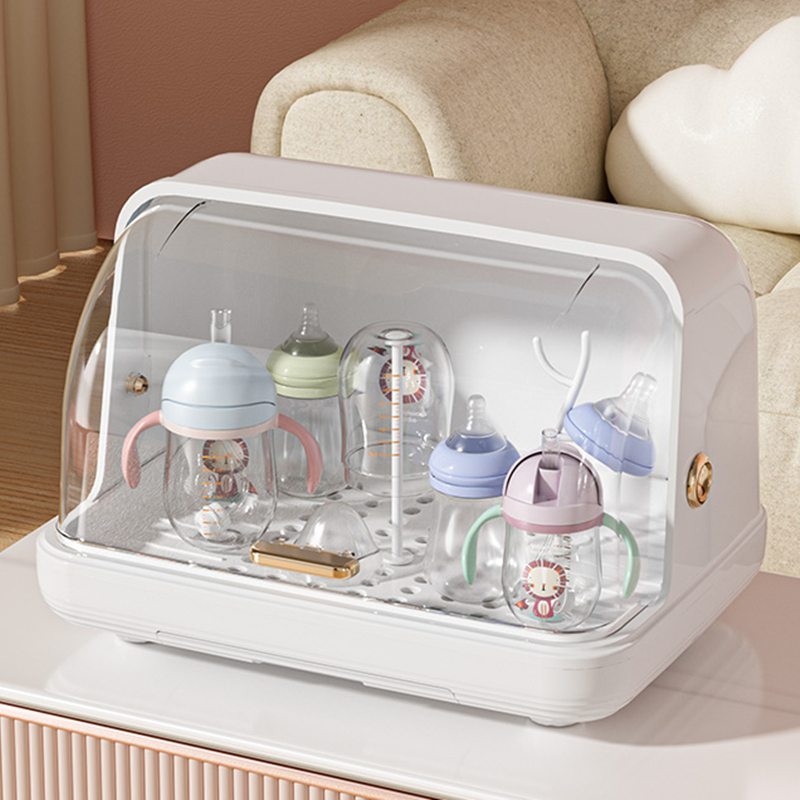 奶瓶收纳盒沥水防尘收纳箱：宝宝餐具晾干神器，妈妈们的育儿好帮手！
