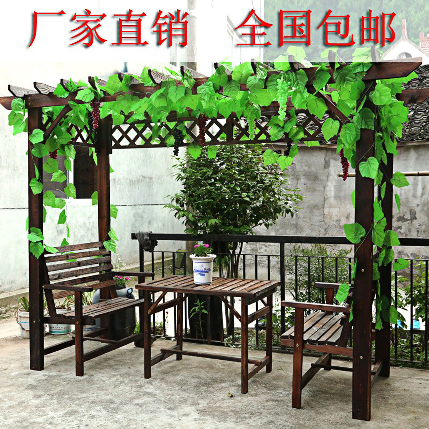 厂家直销防腐木碳化木实木户外休闲亭，打造理想中的庭院绿洲！