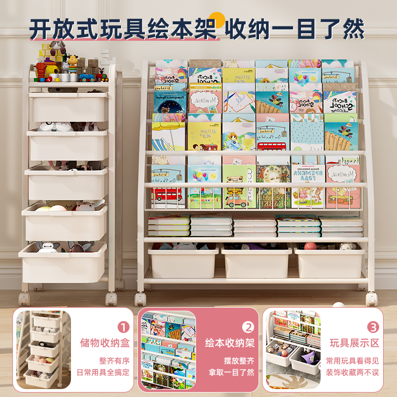 儿童玩具收纳柜绘本书架二合一置物架，让宝宝房间大变身！