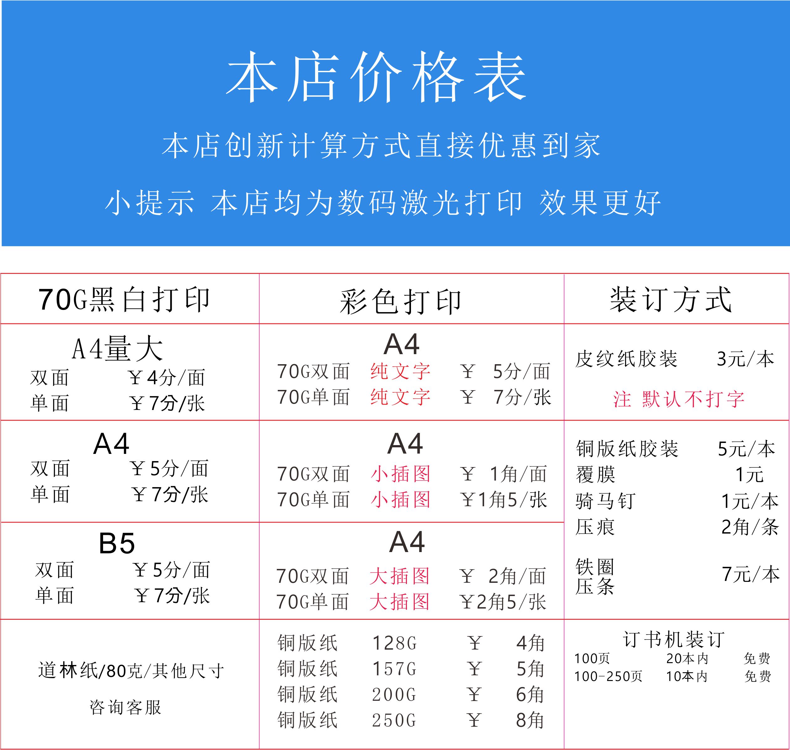 网上打印服务：成都重庆包邮，彩色黑白激光打印，资料书本装订全攻略！