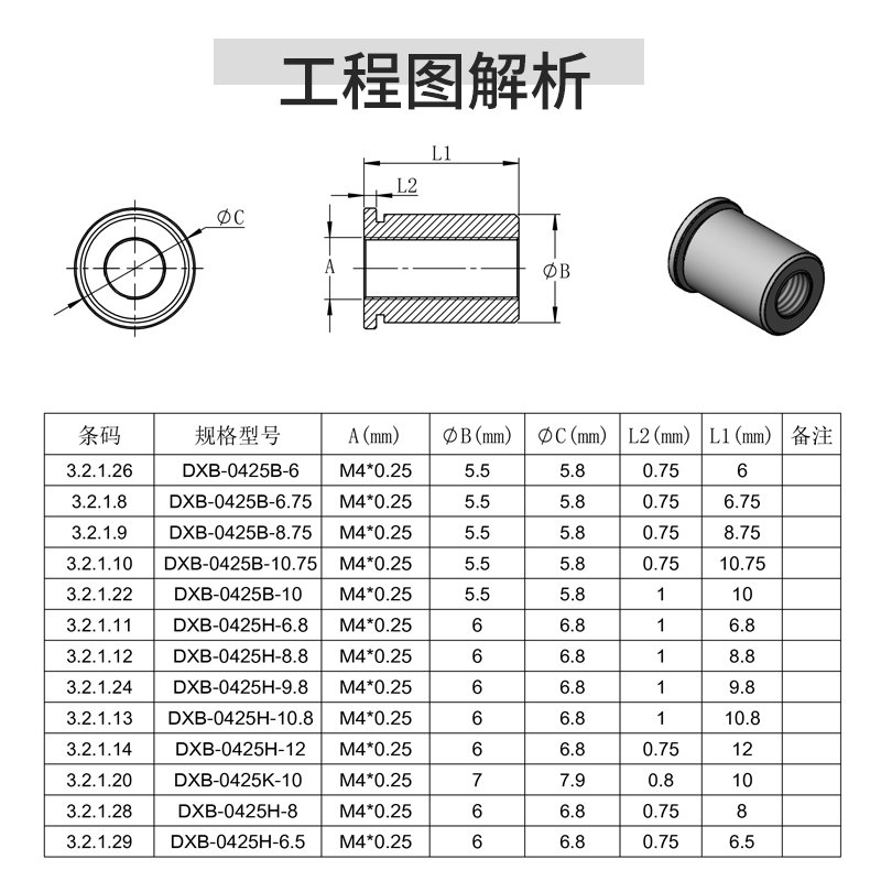 高精密光学配件：M4x0.25细牙螺母螺纹衬套，微调激光器定制神器！